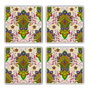 Hermia Juego de 4 Alfombrillas de Cristal 100% Piedra Natural Multicolor